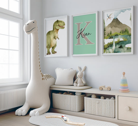 Dinosaur theme frame prints