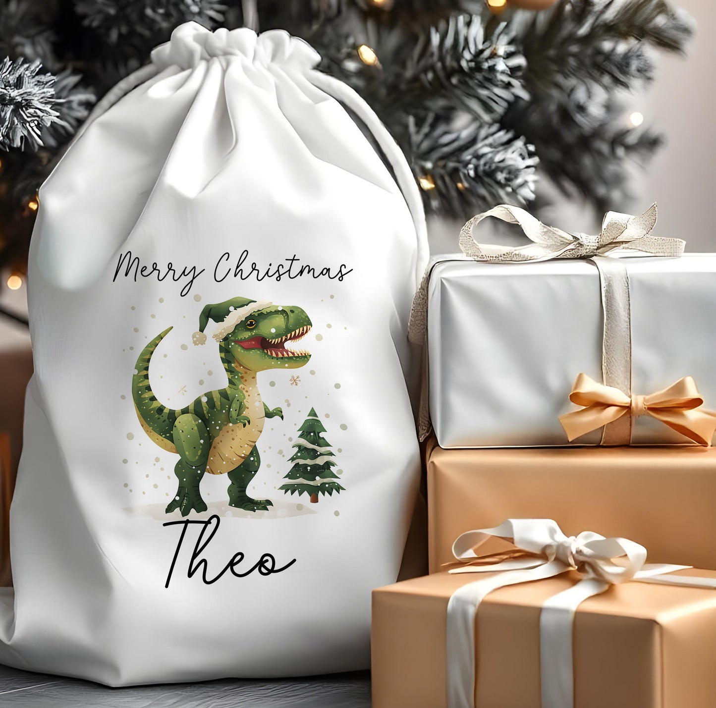 Personalised dinosaur sack