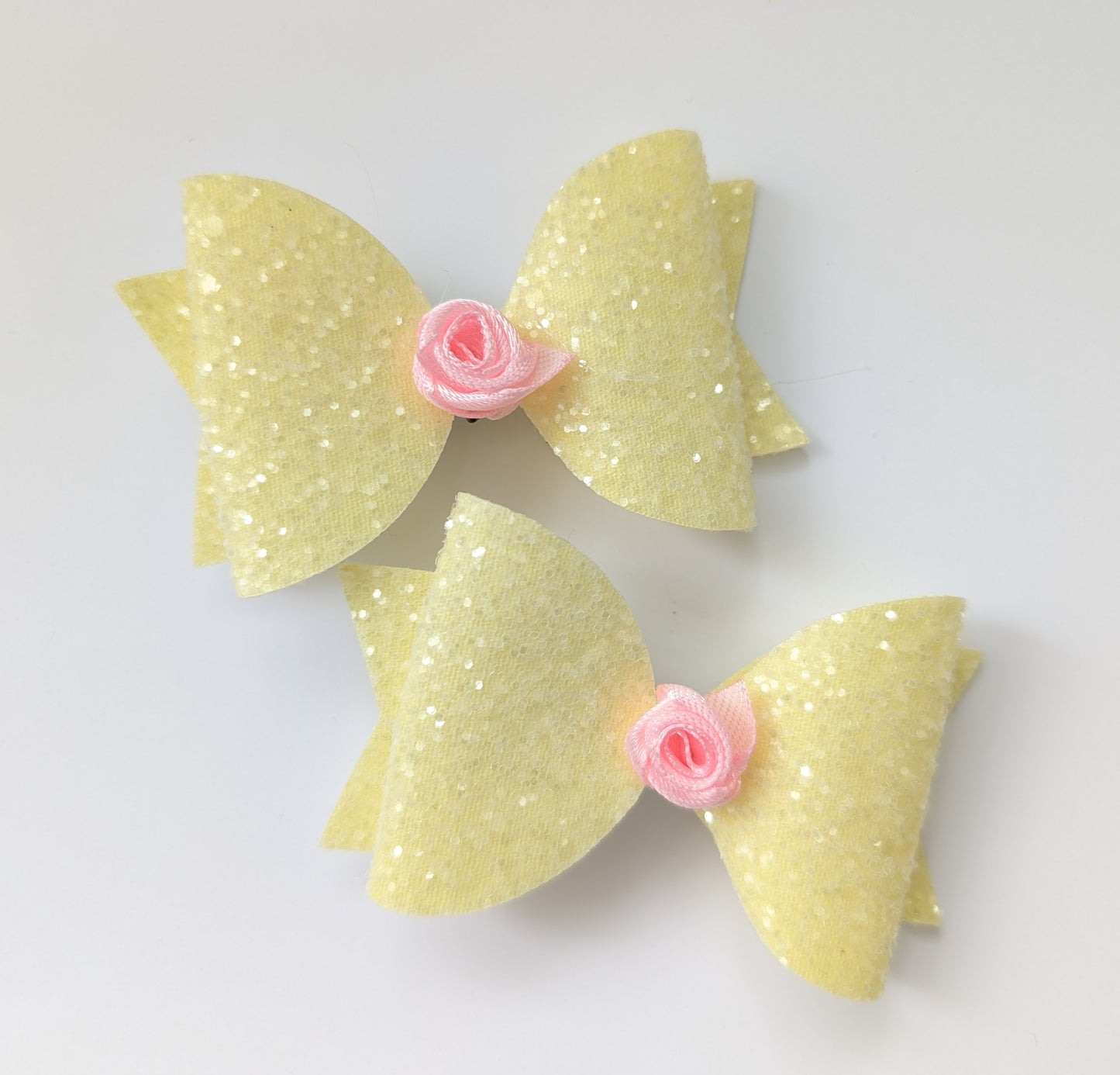 Yellow glitter bow