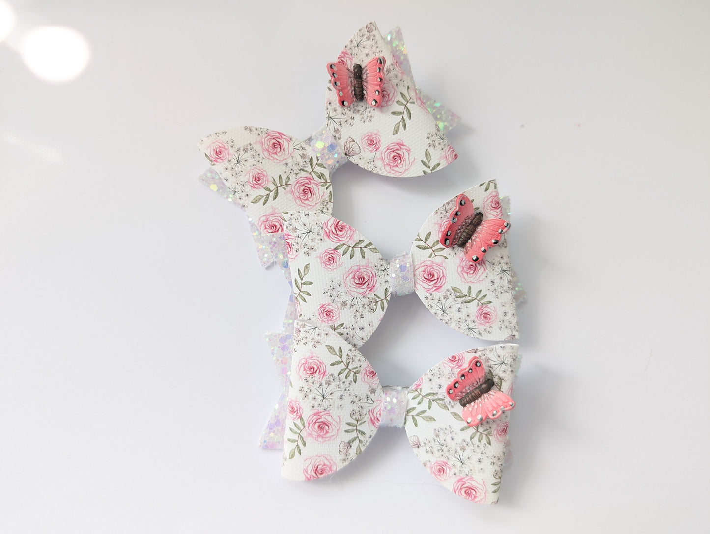 Floral butterfly bow