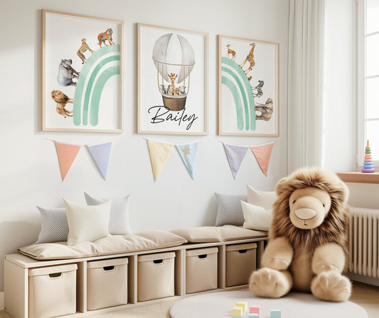 safari rainbow frame prints
