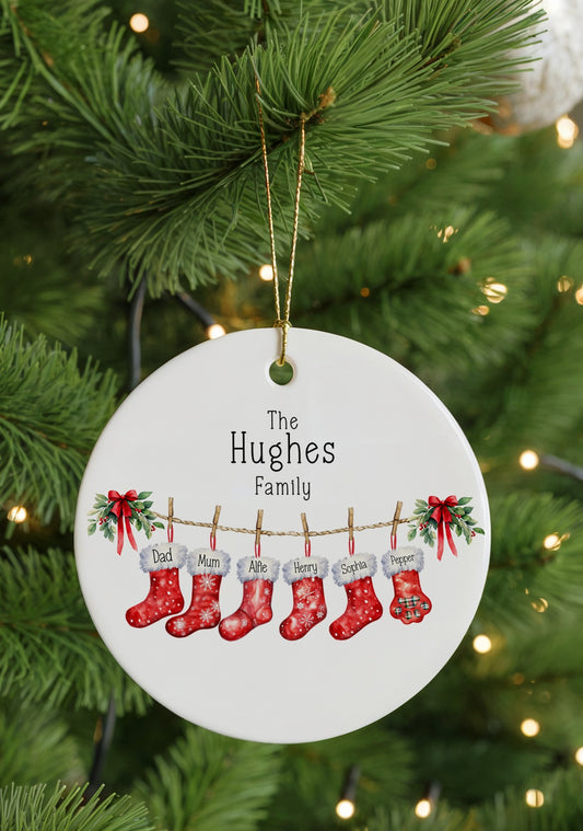 Family stockings bauble
