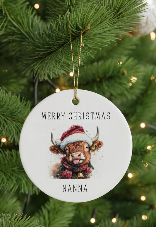 Highland cow bauble